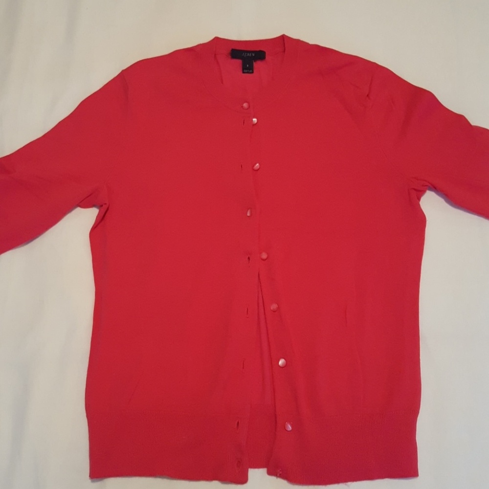 J. Crew Coral Button-Front Cardigan